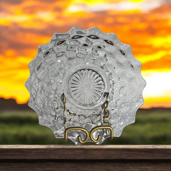 Vintage Fostoria Cubist Depression Glass Plate, Dessert or Salad Plate - Picture 1 of 6